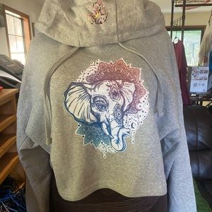 Grey Sweatshirt and SweatPants with Elephant /Flower Design